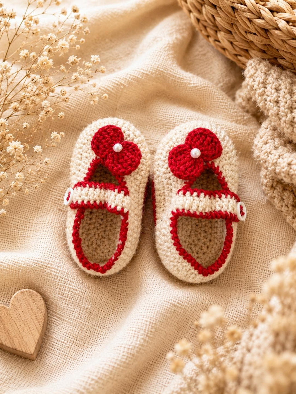 Handmade Crochet Newborn Baby Booties Set, Soft Shoes Gift, Baby Shower Girl