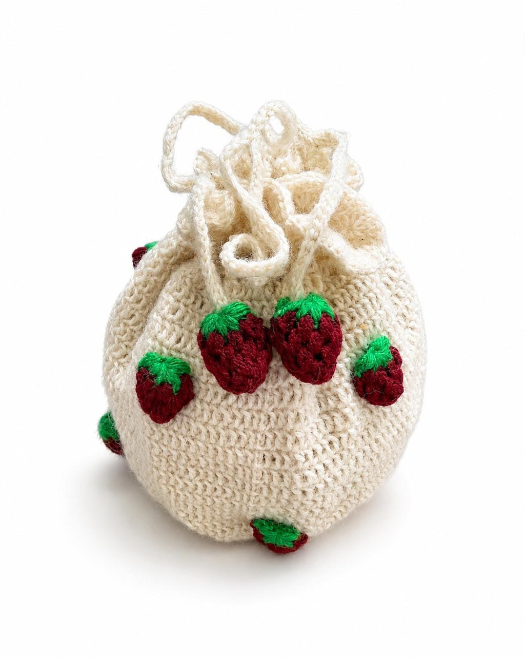 Stitch-by-Stitch Handmade Crochet Drawstring Bag, Floral Mini Bucket Purse + 2 Free Gifts